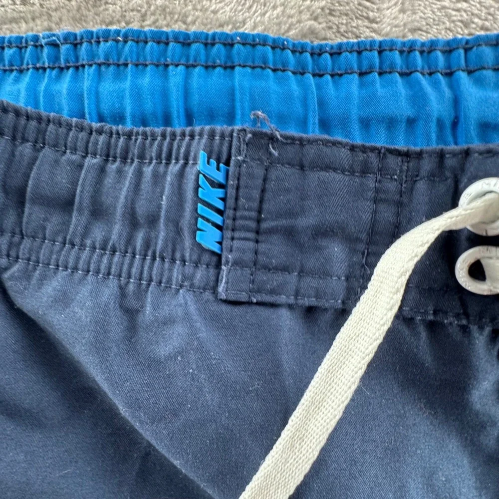 Nike Swim Trunks Mens XXL Blue‎ Colorblock Swoosh Lined Beach Board Shorts